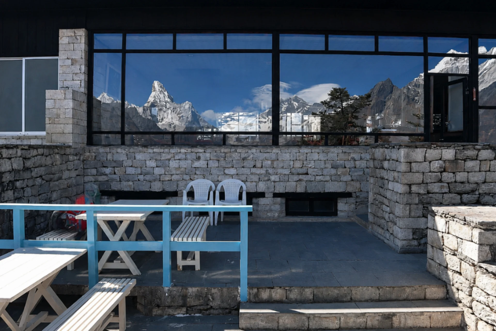 Breakfast at Hotel Everest View — Everest helicopter tour Syangboche stop
